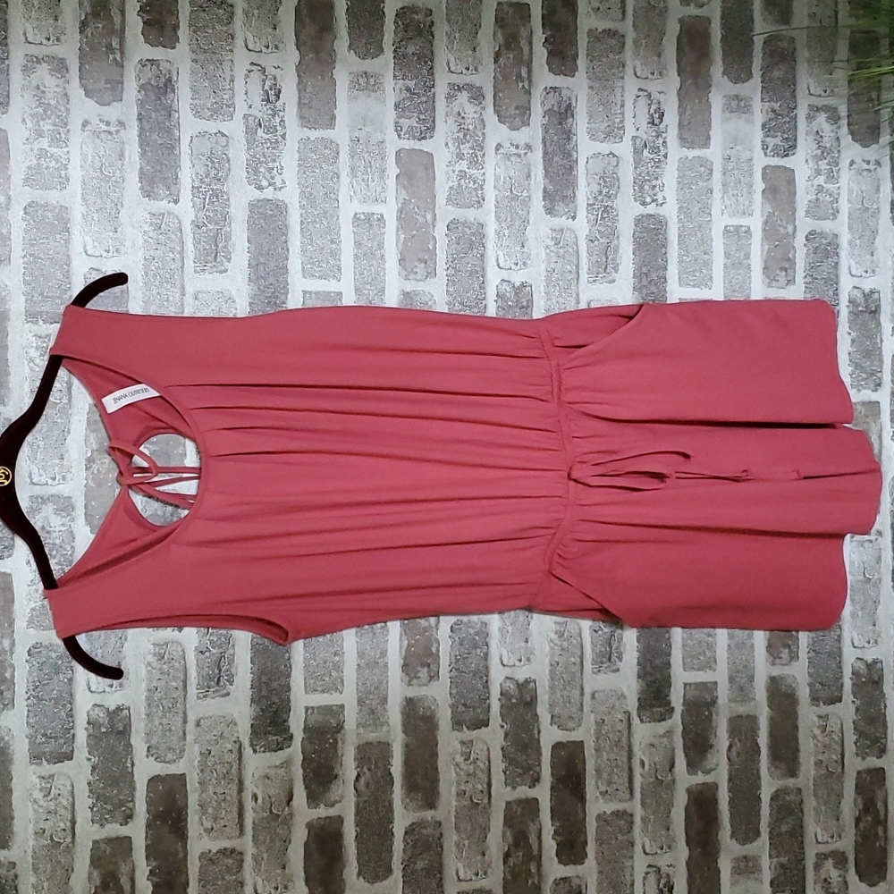 Zenana Outfitters womens large cinched romper pink sleeveless